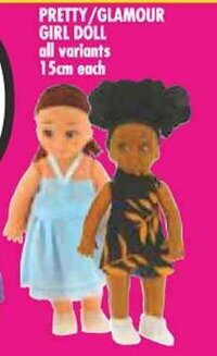 PRETTY/GLAMOUR GIRL DOLL 15cm each