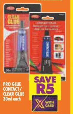 PRO GLUE CONTACT/ CLEAR GLUE 30ml each