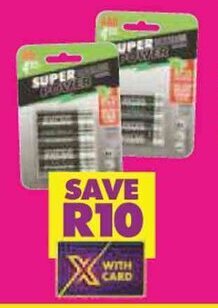 Shoprite SUPER POWER AA/AAA ALKALINE BATTERIES 4 per pack offer