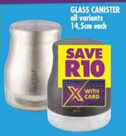 Shoprite GLASS CANISTER 14.5cm each offer