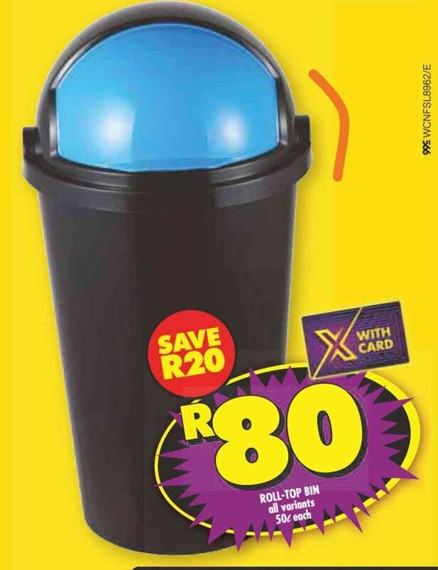ROLLTOP BIN all variants 50L each offer at Shoprite