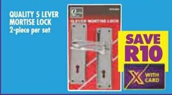 Shoprite QUALITY 5 LEVER MORTISE LOCK 2-piece per set offer