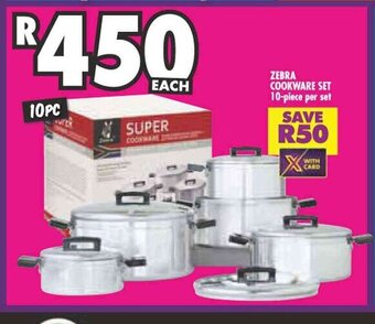 Shoprite ZEBRA COOKWARE SET 10-piece per set offer