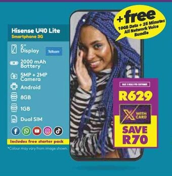 Shoprite Hisense U40 Lite Smartphone 3G offer