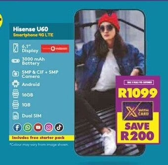 Shoprite Hisense U60 Smartphone 4G LTE offer