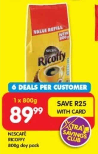 Shoprite NESCAFÉ RICOFFY 800g offer