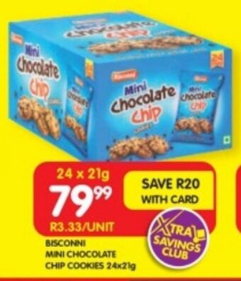 Shoprite BISCONNI MINI CHOCOLATE CHIP COOKIES 24x21g offer