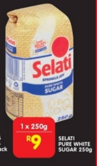 Shoprite SELATI PURE WHITE SUGAR 250g offer