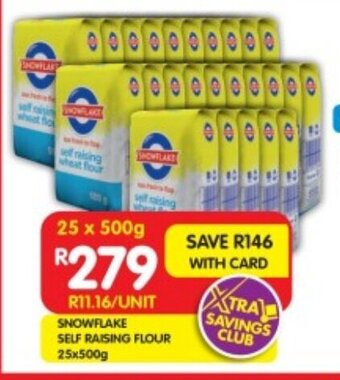 Shoprite SNOWFLAKE SELF RAISING FLOUR 25x500g offer