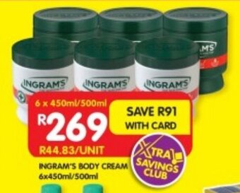 INGRAM'S BODY CREAM 6x450ml/500ml