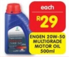 Shoprite ENGEN 20W-50 MULTIGRADE MOTOR OIL 500ml offer