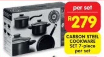 Shoprite CARBON STEEL COOKWARE SET 7-piece per set offer