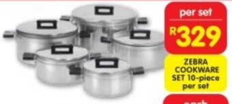 Shoprite ZEBRA COOKWARE SET 10-piece per set offer