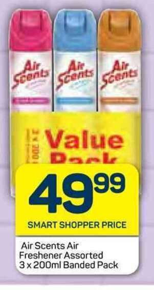 Air Scents Air Freshener Assorted 3 x 200ml Banded Pack