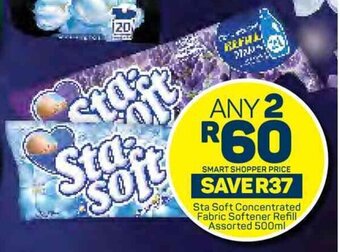Pick n Pay Sta Soft Concentrated Fabric Softener Refill Assorted 500ml offer