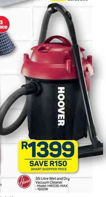 Pick n Pay Hoover 35 Litre Wet and Dry Vacuum Cleaner offer
