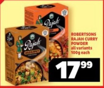 Usave ROBERTSONS RAJAH CURRY POWDER all variants 100g each offer