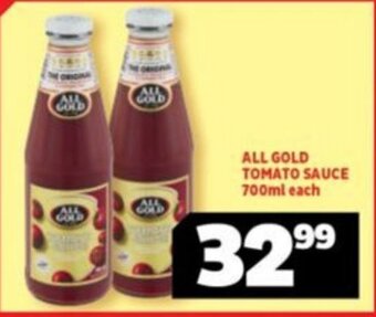 Usave ALL GOLD TOMATO SAUCE 700ml each offer