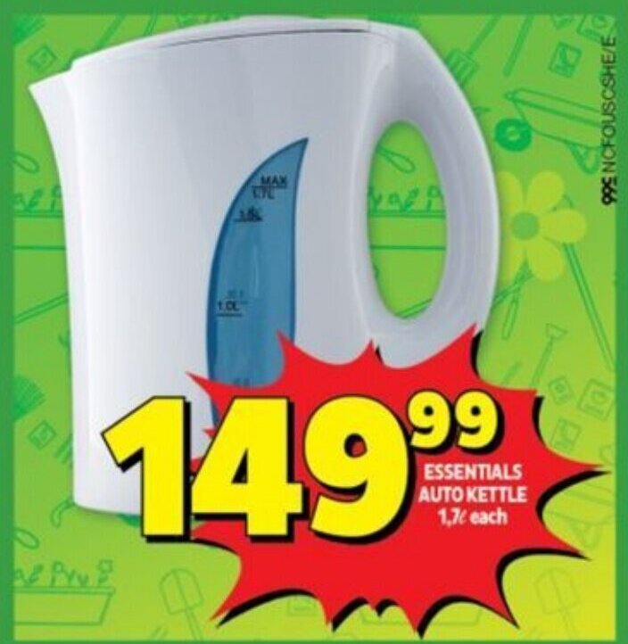 ESSENTIALS AUTO KETTLE 1,7L each offer at Usave