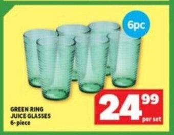 Usave GREEN RING JUICE GLASSES 6-piece offer