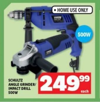 SCHULTZ ANGLE GRINDER/ IMPACT DRILL 500W