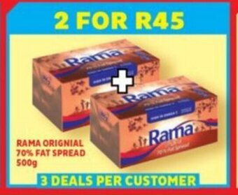 Usave RAMA ORIGNIAL 70% FAT SPREAD 500g offer