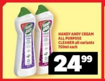 HANDY ANDY CREAM ALL PURPOSE CLEANER all variants 750ml each