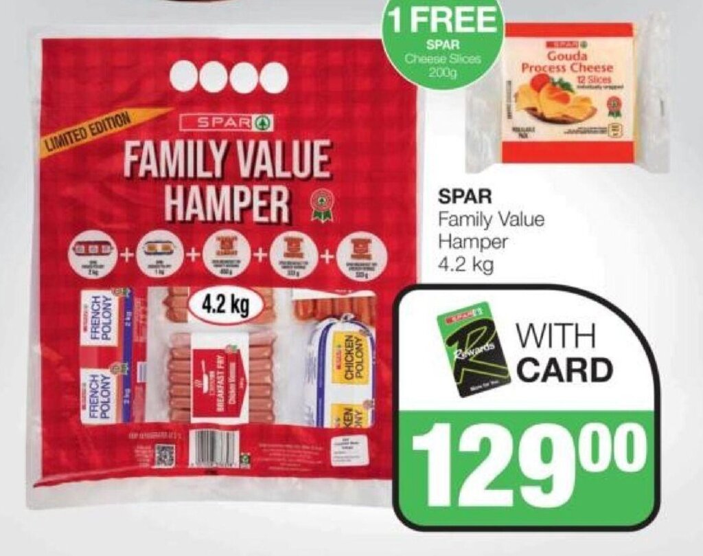 SPAR Family Value Hamper 4.2 kg + 1 FREE SPAR Cheese Slices 200g offer