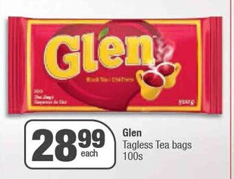Spar Glen Tagless Tea bags 100s offer