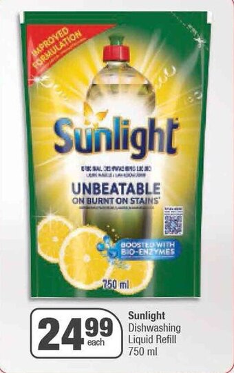Spar Sunlight Dishwashing Liquid Refill 750ml offer