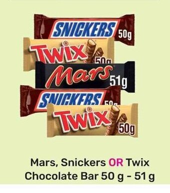 Game Mars, Snickers OR Twix Chocolate Bar 50g - 51g offer