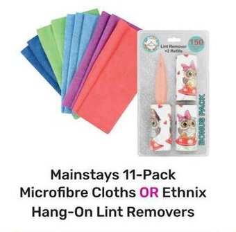 Game Mainstays 11-Pack Microfibre Cloths OR Ethnix Hang-On Lint Removers offer