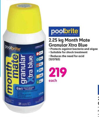 Makro poolbrite 2.25 kg Month Mate Granular Xtra Blue offer