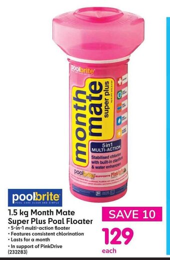 Makro poolbrite 1.5 kg Month Mate Super Plus Pool Floater offer