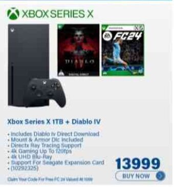 Incredible Connection Xbox Series X 1TB + Diablo IV offer