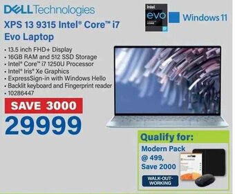 Incredible Connection DELL XPS 13 9315 Intel Core i7 Evo Laptop offer
