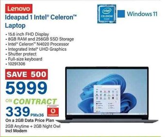 Incredible Connection Lenovo Ideapad 1 Intel Celeron Laptop offer