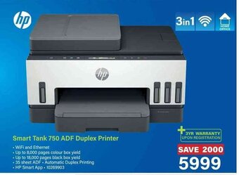 Incredible Connection HP Smart Tank 750 ADF Duplex Printer offer