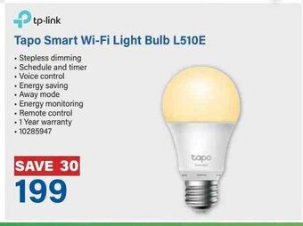 Incredible Connection tp-link Tapo Smart Wi-Fi Light Bulb L510E offer