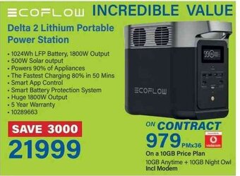 ECOFLOW Delta 2 Lithium Portable Power Station