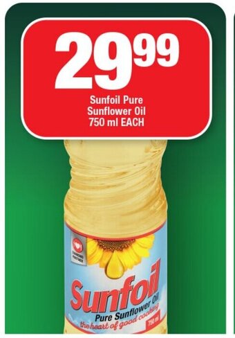 OK Foods Sunfoil Pure Sunflower Oil 750ml EACH offer