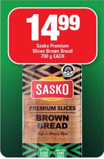 Sasko Premium Slices Brown Bread 700g EACH