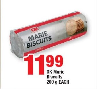 OK Foods OK Marie Biscuits 200g EACH offer