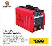 Builders Warehouse Disston 120a dc inverter welder offer