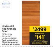 Builders Warehouse Lotus horizontal red grandis door offer