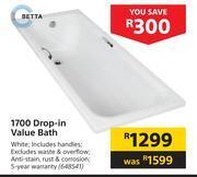 Builders Warehouse Betta 1700 drop in value bath offer