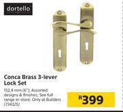 Builders Warehouse Dortello conca brass 3 lever lock set offer