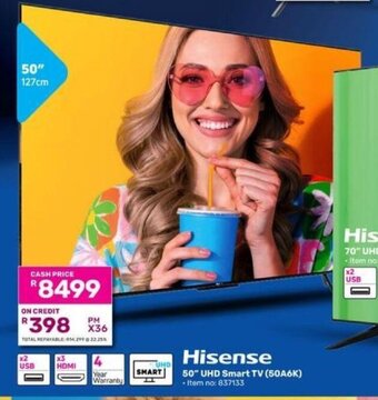 Game Hisense 50" UHD Smart TV (50A6K) offer