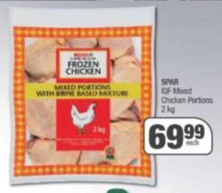 SPAR Mixed Chicken Portions 2 kg offer at Spar
