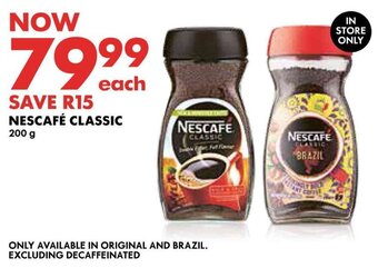 Woolworths NESCAFÉ CLASSIC 200g offer